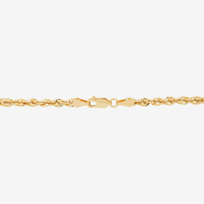 10K Gold 22 Inch Hollow Rope Chain Necklace