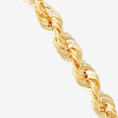 10K Gold 22 Inch Hollow Rope Chain Necklace