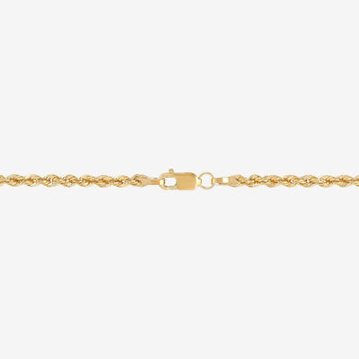 14K Gold 16 - 24 Inch Hollow Sparkle Rope Chain Necklace