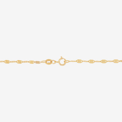 Made in Italy 14K Gold 10 Inch Solid Link Ankle Bracelet