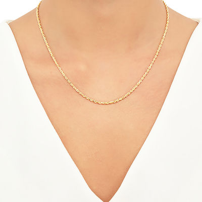 Solid 14K Gold Glitter Rope 18-30" 2.5mm Chain