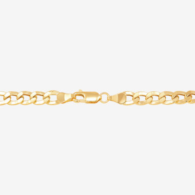 Mens 10K Gold 8.5 - 10 Inch 6mm Semi-Solid Curb Bracelet