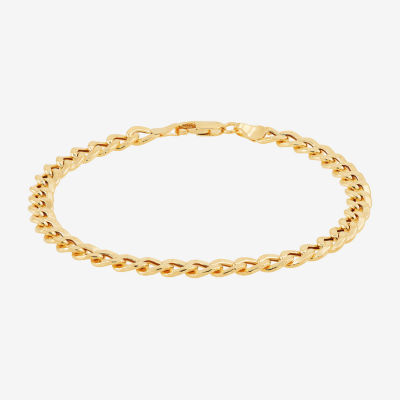 Mens 10K Gold 8.5 - 10 Inch 6mm Semi-Solid Curb Bracelet