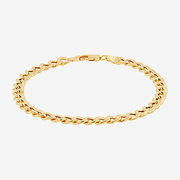 Mens 10K Yellow Gold 9 Curb Bracelet - JCPenney