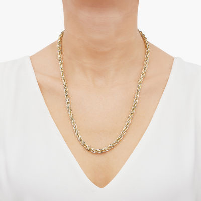 Womens 10K Gold 22 Inch Link Chain Necklace