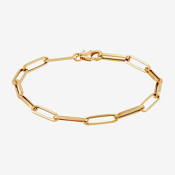 14K Gold Oval Link Chain Bracelet 7.5 Inches