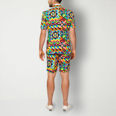 Opposuits Men's Slim Fit Summer Short Suit & Tie Set
