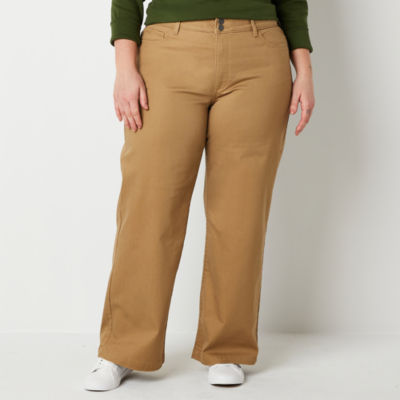 St. John's Bay Plus Women's Relaxed Fit Girl Friend Chino Pant