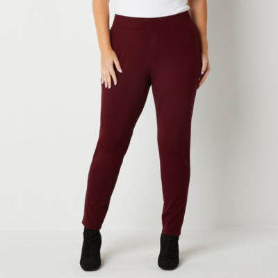 St. John's Bay-Plus Ponte Womens Mid Rise Skinny Pull-On Pants - JCPenney