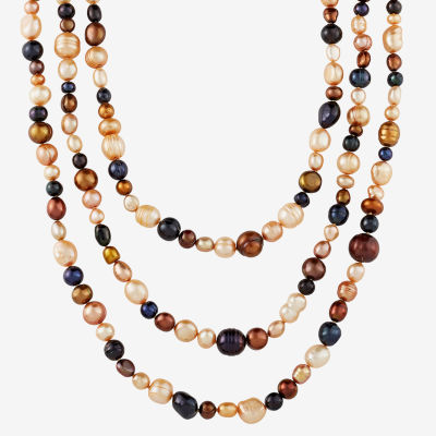 Honora Legacy Womens Dyed Multi Color Cultured Freshwater Pearl Strand Necklace