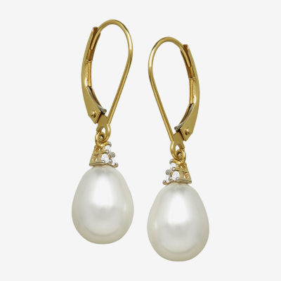 Certified Sofia™ Cultured Freshwater Pearl 14K Yellow Gold Earrings