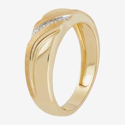 Mens Diamond-Accent Band in 10K Gold