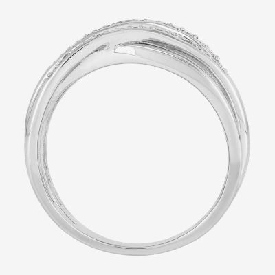 1/5 CT. Natural White Diamond Sterling Silver Bypass  Band