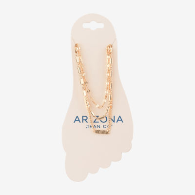 Arizona Gold Tone Chain 3-pc. 9 Inch Curb Ankle Bracelet