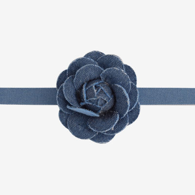 Arizona Silver Tone And Denim Choker Womens Flower 3-pc. Necklace Set