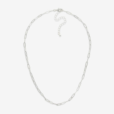Mixit Hypoallergenic Silver Tone 18 Inch Paperclip Chain Necklace
