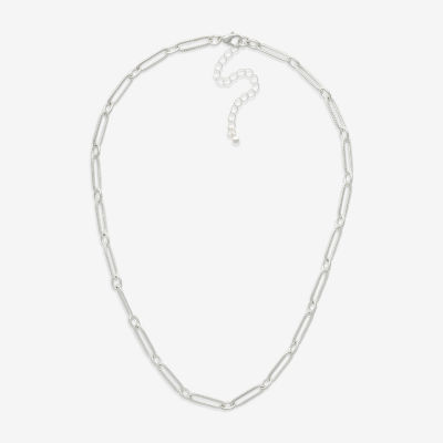 Mixit Hypoallergenic Silver Tone Stainless Steel 18 Inch Paperclip Chain Necklace