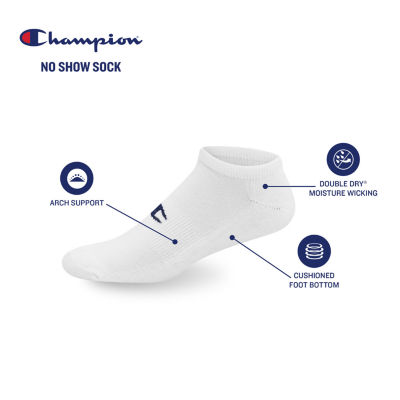 Champion 6 Pair No Show Socks Mens