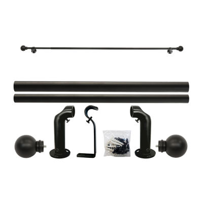 Thermaplus Black Ball Finial 3/4 IN Adjustable Curtain Rod