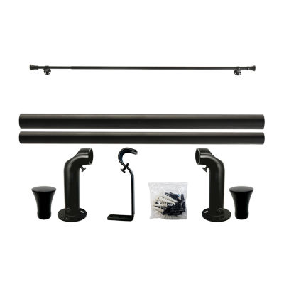 Thermaplus Black Trumpet Finial 3/4 IN Adjustable Curtain Rod
