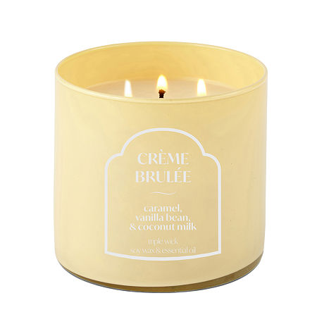 Distant Lands 14oz Creme Brulee 3-wick Scented Jar Candle In Yellow