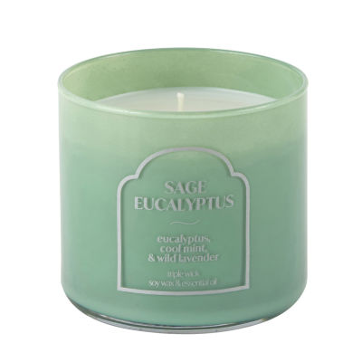 Distant Lands 14oz 3 Wick Sage Eucalyptus Scented Jar Candle