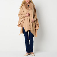 Liz Claiborne Fur Wrap Solid Wrap, One Size, Brown