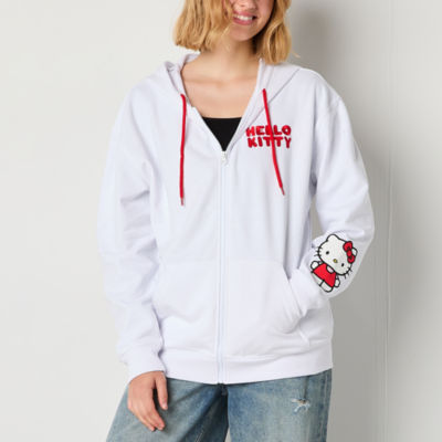 Juniors Womens Long Sleeve Hello Kitty Zipper Hoodie