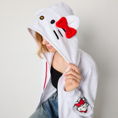 Juniors Womens Long Sleeve Hello Kitty Zipper Hoodie