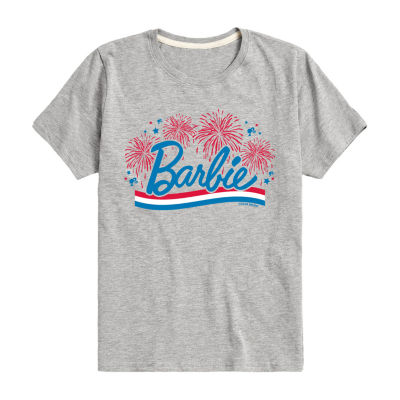 Big Girls Crew Neck Short Sleeve Barbie Graphic T-Shirt