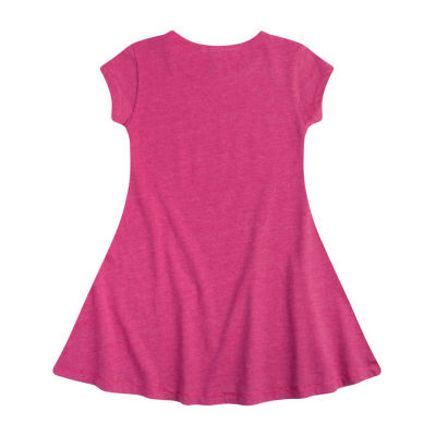Big Kid Girls Short Sleeve Barbie Fit + Flare Dress