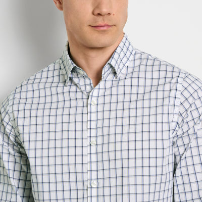 Van Heusen Mens Slim Fit Long Sleeve Checked Button-Down Shirt