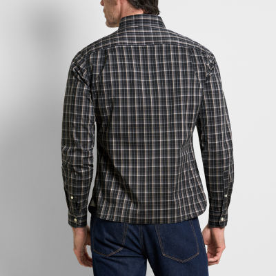 Van Heusen Mens Slim Fit Long Sleeve Plaid Button-Down Shirt