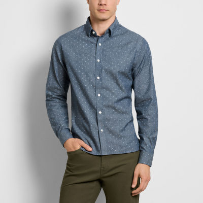 Van Heusen Mens Slim Fit Long Sleeve Dots Button-Down Shirt