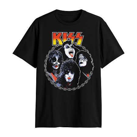 Mens Short Sleeve KISS Graphic T-Shirt, Xx-large, Black