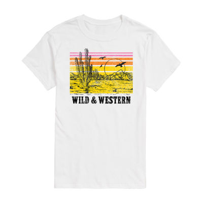 Mens Short Sleeve Wild & Western Graphic T-Shirt