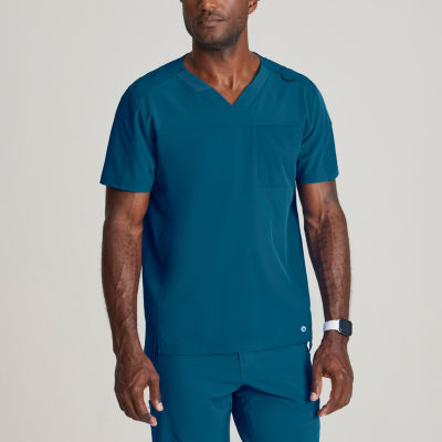 Barco One Bot195 Velocity 2-Pocket Mens V Neck Wrinkle Resistant Short Sleeve Scrub Top