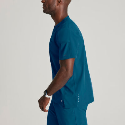 Barco One Bot195 Velocity 2-Pocket Mens V Neck Short Sleeve Wrinkle Resistant Scrub Top