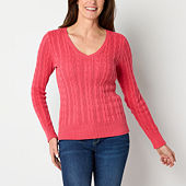 Red Sweaters Women s Sweaters Sweatshirts JCPenney