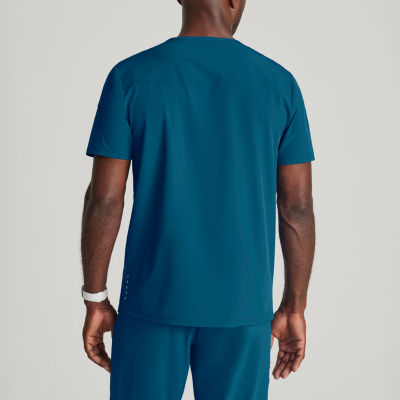 Barco One Bot195 Velocity 2-Pocket Mens Big and Tall V Neck Wrinkle Resistant Short Sleeve Scrub Top