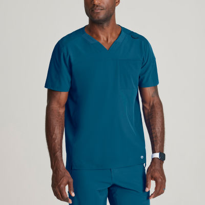 Barco One Bot195 Velocity Mens Big and Tall V Neck Wrinkle Resistant Short Sleeve Scrub Top