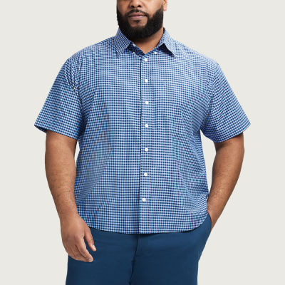 IZOD Breeze Big and Tall Mens Classic Fit Short Sleeve Plaid Button-Down  Shirt - JCPenney