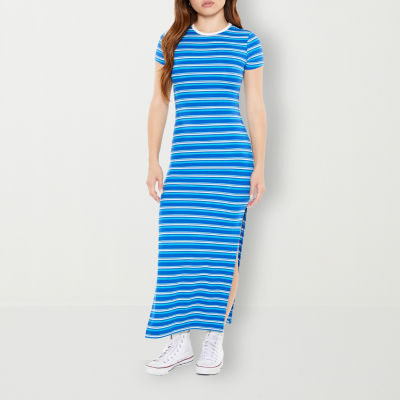 Forever 21 Short Sleeve Woven Womens Striped Bodycon Dress