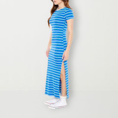 Forever 21 Short Sleeve Woven Womens Striped Bodycon Dress