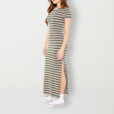 Forever 21 Womens Short Sleeve Striped Bodycon Dress Juniors