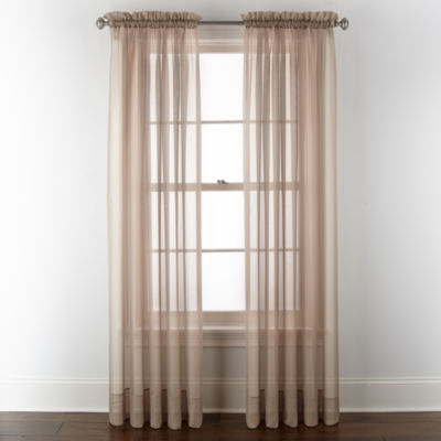 Liz Claiborne Lisette Sheer Rod Pocket Single Curtain Panel