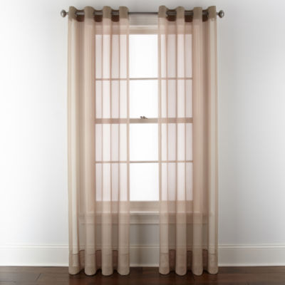 Liz Claiborne Lisette Grommet Top Sheer Single Curtain Panels