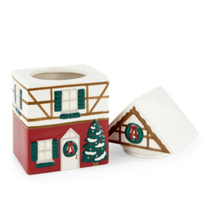 North Pole Trading Co.Ski Lodge Christmas House Cookie Jar