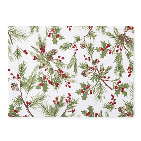 North Pole Trading Co. Holly Berry Placemats, One Size, White