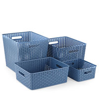 Home Expressions Durable Plastic Weave 4-pc. Storage Bin, One Size, Blue